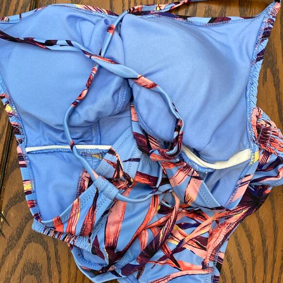 Jessica Simpson Swimwear Bathing Suit One Piece Lilac Floral Tropical Print XL - Picture 6 of 8